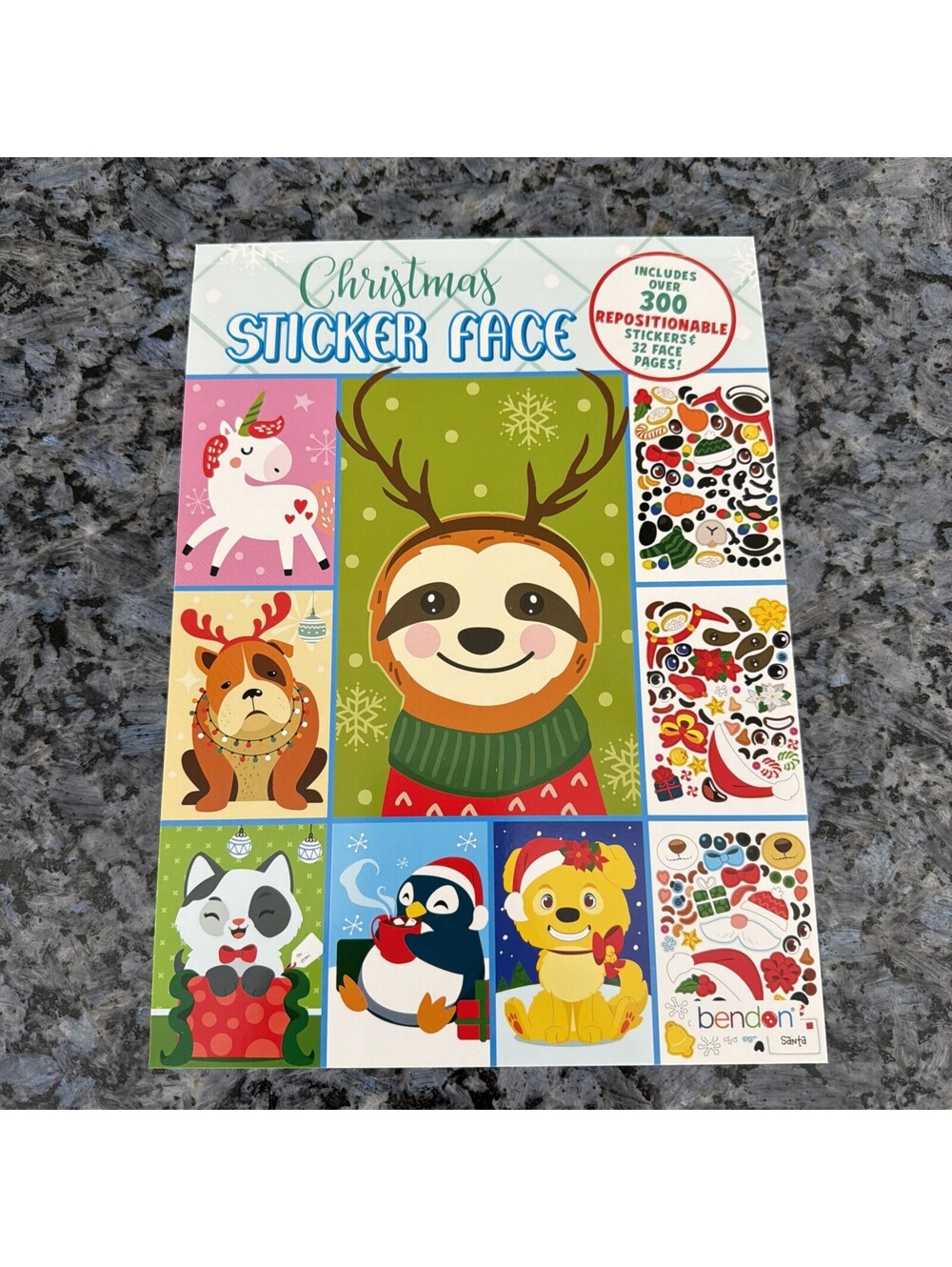 Bendon Christmas Create-A-Face Christmas Sticker Face Activity Book 2